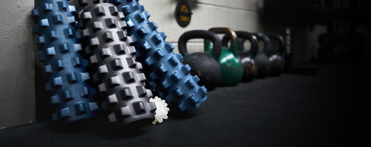 RumbleRoller and Beastie tools on a gym floor