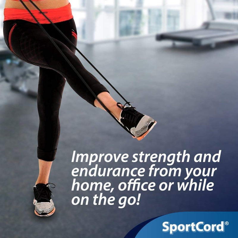 SportCord Resistance Band Workout Set - 7 Piece Bungee Cord Fitness System for Home, Office & Travel